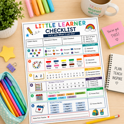 Preschool Readiness Checklist Printable – Kindergarten Assessment, WWF573