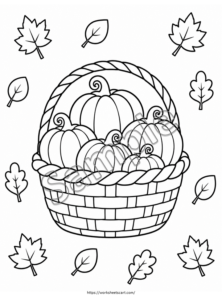 80 Fall Coloring Pages for Kids | Printable Autumn Coloring Book, WWF574