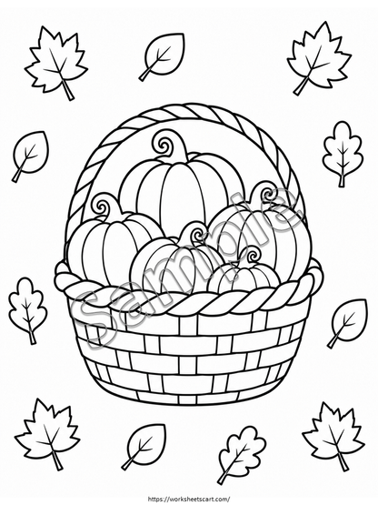 80 Fall Coloring Pages for Kids | Printable Autumn Coloring Book, WWF574