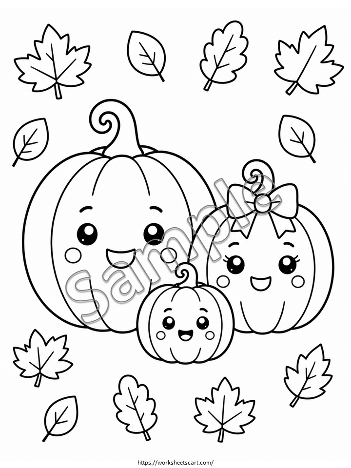80 Fall Coloring Pages for Kids | Printable Autumn Coloring Book, WWF574
