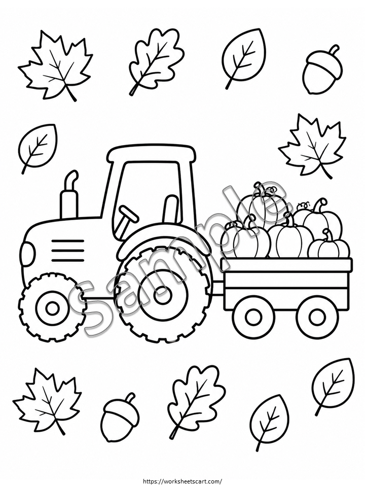 80 Fall Coloring Pages for Kids | Printable Autumn Coloring Book, WWF574