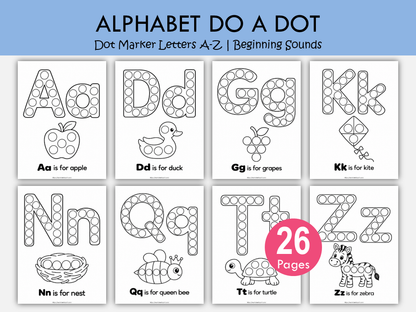 Alphabet Do a Dot Worksheets A-Z | Preschool Dot Marker Printables, WWF579