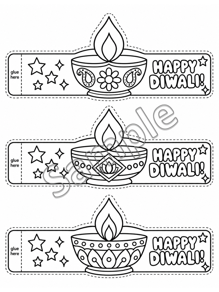 Diwali Craft for Kids Printable | Diya Coloring & Cutout Activity, WWF587