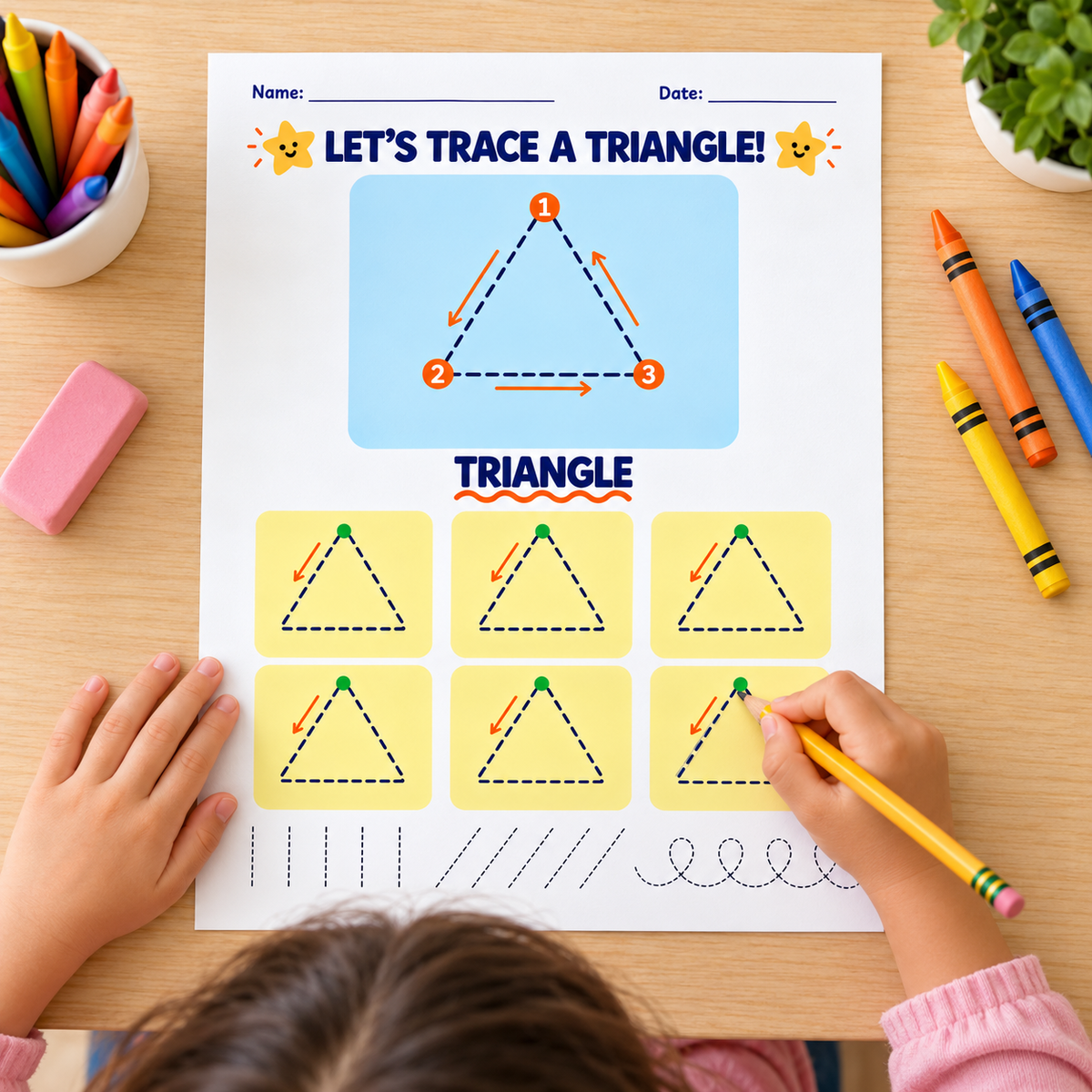 Shape Tracing Worksheets for Preschool & Kindergarten | 12 Printable Shapes, WWF588