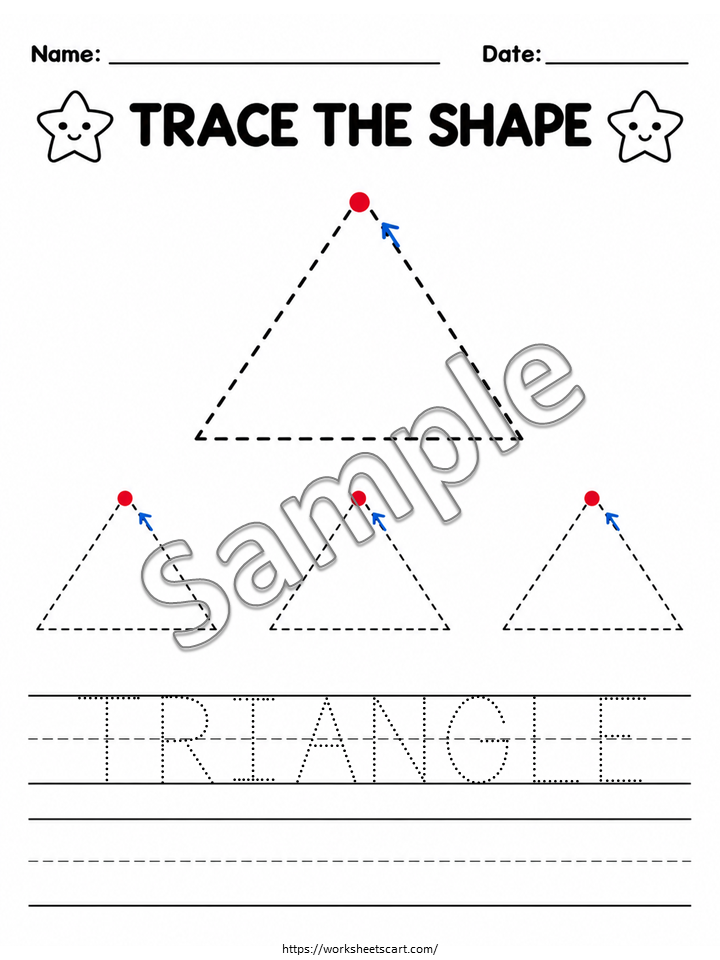 Shape Tracing Worksheets Printable | 14 Preschool & Kindergarten Pages, WWF589