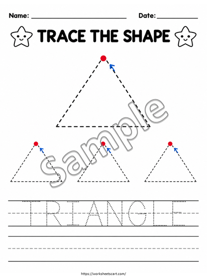 Shape Tracing Worksheets Printable | 14 Preschool & Kindergarten Pages, WWF589