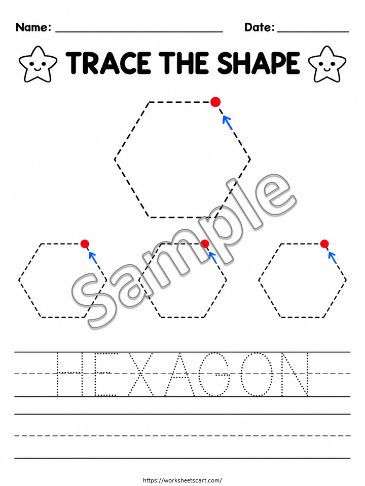 Shape Tracing Worksheets Printable | 14 Preschool & Kindergarten Pages, WWF589